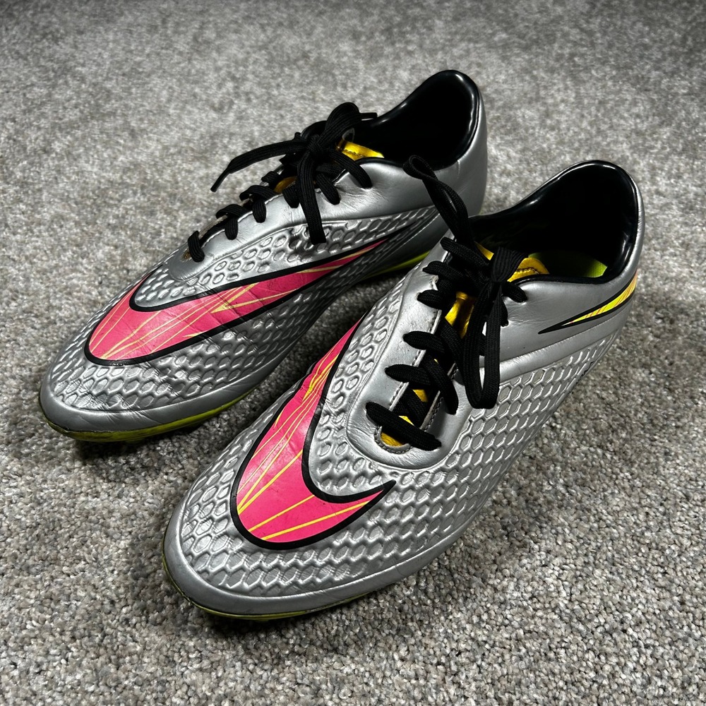 Nike Hypervenom Phelon FG Mens Soccer Cleats Silver Pink Volt 677585-069 US 9